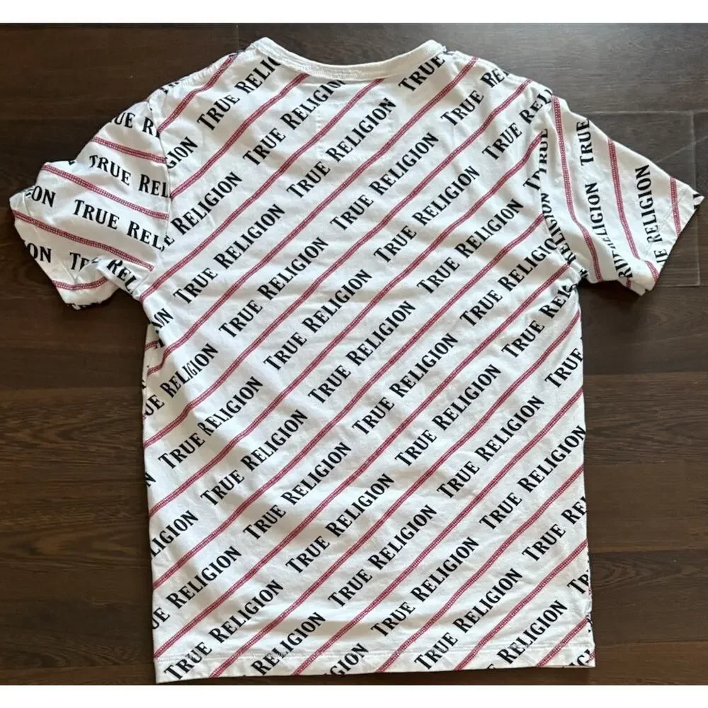 Rare Find TRUE RELIGIONMens Coverstitch AOP T-Shirt Men’s Sz Small